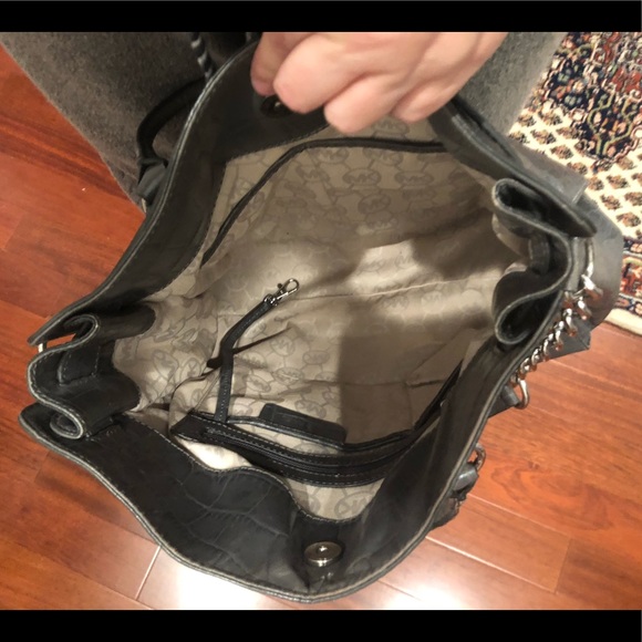 MICHAEL KORS Large Hamilton Satchel Gray Croc EUC! - Picture 7 of 10